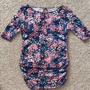 Motherhood Pink and Blue Floral Long Sleeve Top